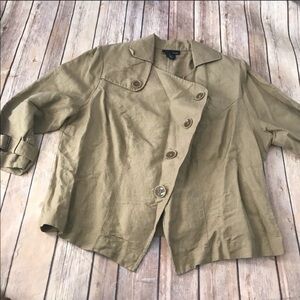 Lane Bryant linen blend asymetrical utility jacket